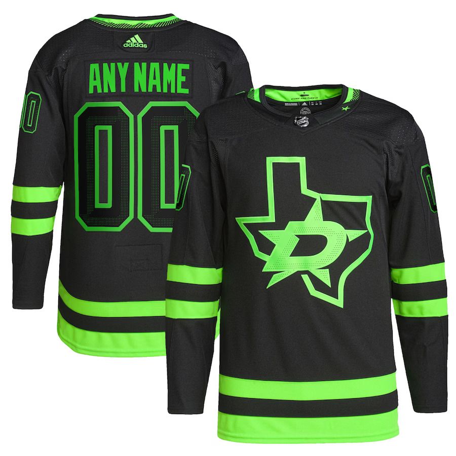 Men Dallas Stars adidas Black Alternate Primegreen Authentic Pro Custom NHL Jersey